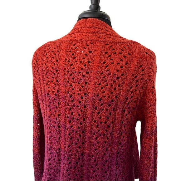 Kerisma Dip Dye Ombre Open Knit Cardigan Sz M - Picture 7 of 10